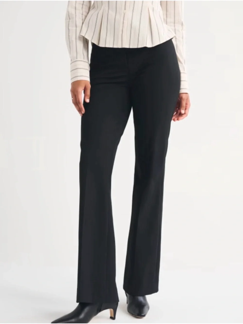 NWT Abercrombie & Fitch Curve Love Women's Black High-Waisted Boot Cut Pants - Picture 1 of 11